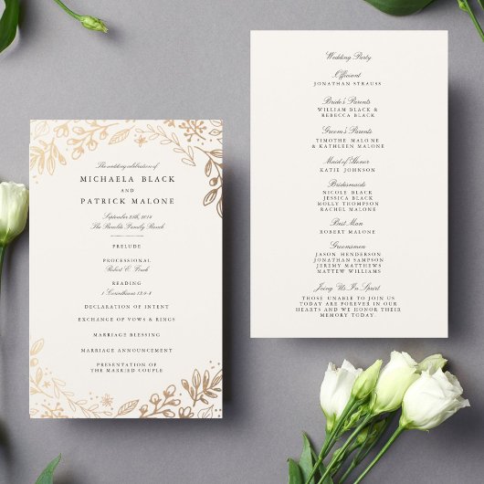 Harvest Flowers Wedding Programme