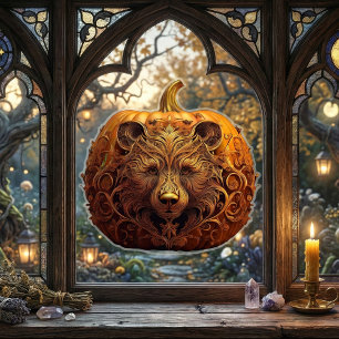 Harvest Guardian Beer herfstpompoenkunst Raamsticker