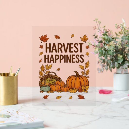 Harvest Happiness - Herfstpompoen & herfstbladeren Acryl Bord (Huwelijk)