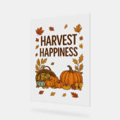 Harvest Happiness - Herfstpompoen & herfstbladeren Acryl Bord (Hoek)