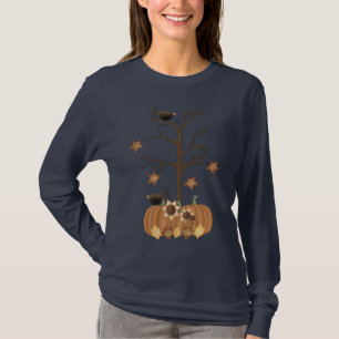 Harvest Herfst Autumn Pumpkin Crow Leaves T-shirt