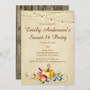 Harvest Lights Sweet 16 Birthday Kaart