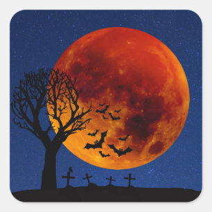 Harvest Moon Halloween Vierkante Sticker