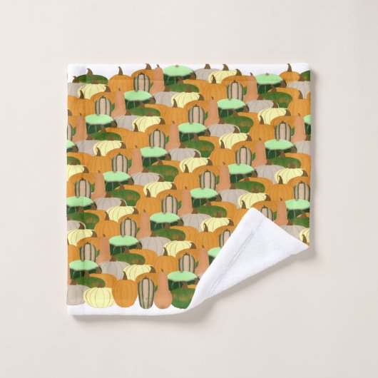 Harvest Pattern Autumn Squash Bad Handdoek (Wasdoekje)