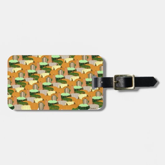 Harvest Pattern Autumn Squash Bagagelabel (Voorkant horizontaal)