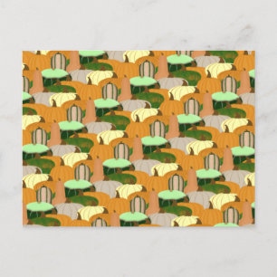 Harvest Pattern Autumn Squash Briefkaart