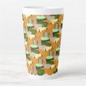 Harvest Pattern Autumn Squash Latte Mok (Voorkant)