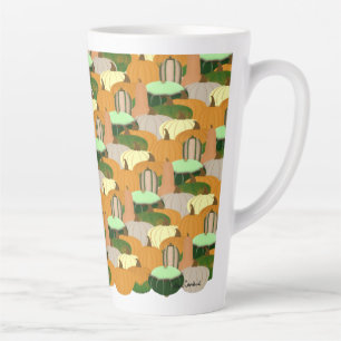 Harvest Pattern Autumn Squash Latte Mok