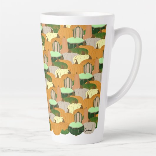 Harvest Pattern Autumn Squash Latte Mok (Rechts)