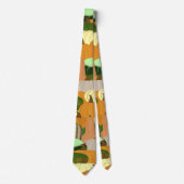 Harvest Pattern Autumn Squash Stropdas (Voorkant)