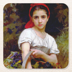 Harvester, Bouguereau Vierkante Kartonnen Onderzetter