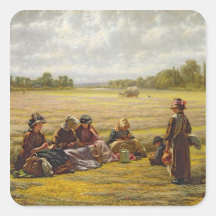 Harvesters rusten in the Sun, Berkshire, 1865 Vierkante Sticker