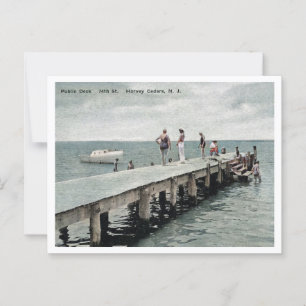 Harvey Cedars NJ Boat Dock jaren 1930 Briefkaart