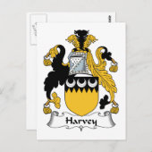 Harvey Family Crest Briefkaart (Voorkant / Achterkant)