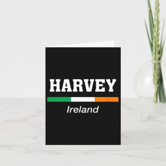 Harvey Irish Family Name St Patricks Day Ireland F Kaart (Voorkant)