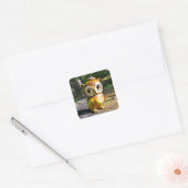 Harvey the Owl III Vierkante Sticker (Envelop)