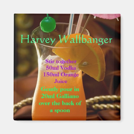 Harvey Wallbanger Cocktail Magnet Magneet (Voorkant)