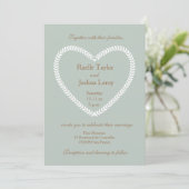 Harvorm White Sage Gold bruiloft uitnodiging (Staand voorkant)