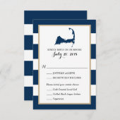 Harwich Cape Cod avec coeur | Menu Mariage RSVP (Devant / Derrière)