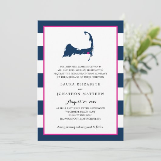 Harwich Cape Cod Map met hart | Weddenschap Kaart (Staand voorkant)