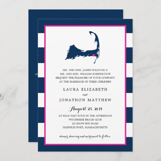 Harwich Cape Cod Map met hart | Weddenschap Kaart (Voorkant / Achterkant)