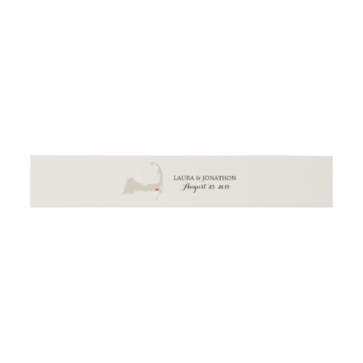 Harwich Cape Cod Map met hart | Weddenschap Uitnodigingen Wikkel (Vlak)