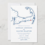 Harwich Port Cape Cod Navy Blauw Minimalistische b Kaart (Voorkant)