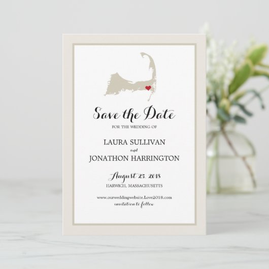 Harwich Wequassett Cape Cod. | Weddenschap Save The Date (Staand voorkant)