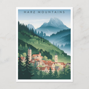Harz Mountains Duitsland vintage Briefkaart