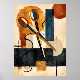 Hasami Thread Rhythm Japanse Geometrische Schaar A Poster