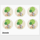 Hase unterm Baum Ronde Sticker (Vel)