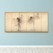 Hasegawa Tohaku Pine Trees 16e gras Japans Canvas Afdruk (Insitu (Houten vloer))