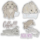 Hasen mit Text Sammlung  Sticker (Voorkant)