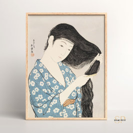 Hashiguchi Goyo Vrouw kammen Haar Haar Haar  Kunst Poster