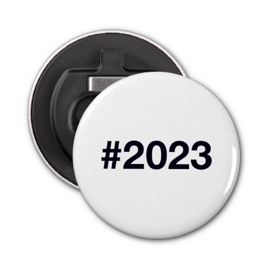Hashtag 2023 button flesopener (Voorkant)