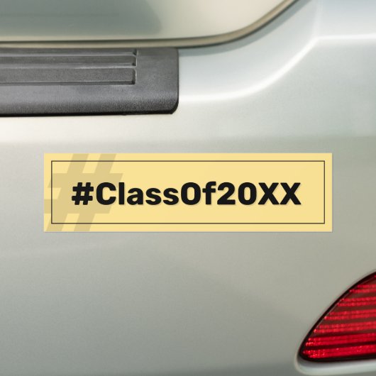 Hashtag afstuderen Class Bumpersticker (Op auto)