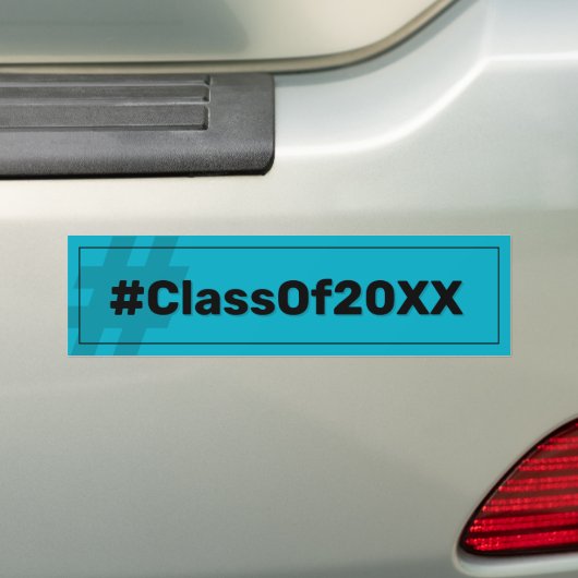 Hashtag afstuderen Class Bumpersticker (Op auto)