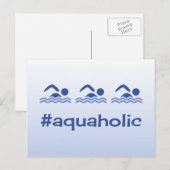 Hashtag blue zwemmers leuke aquaholic briefkaart (Voorkant / Achterkant)