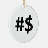 hashtag - geld keramisch ornament (Rechts)