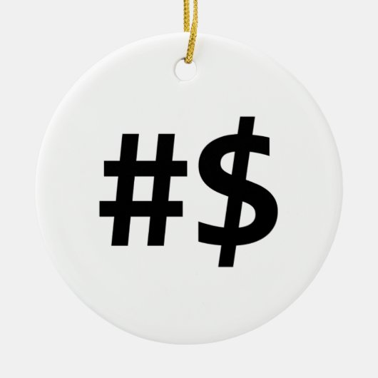 hashtag - geld keramisch ornament (Voorkant)