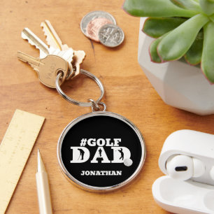 Hashtag Golf Dad Aangepaste naam Sleutelhanger