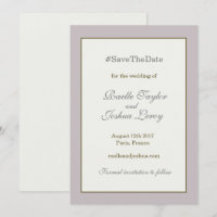 Hashtag goud blush grijs save the date aankondigin