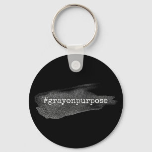 Hashtag Grey on Purpose Silver Glitter Brusking Sleutelhanger