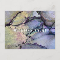 Hashtag I Miss Your Hugs Abstract Alcohol Ink Art
