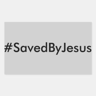 Hashtag opgeslagen door Jezus Rechthoekige Sticker