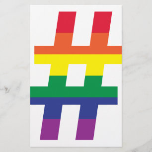 hashtag, regenboogvlag briefpapier