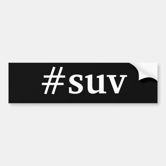 Hashtag suv zwart wit bumpersticker (Voorkant)