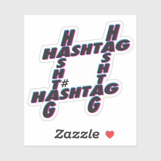 Hashtag-typografisch Sticker (Vel)