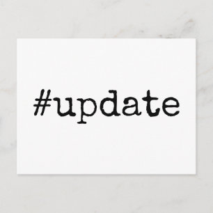Hashtag update uitgesteld huwelijk briefkaart