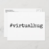 Hashtag Virtual Hug Black & White Briefkaart (Voorkant / Achterkant)
